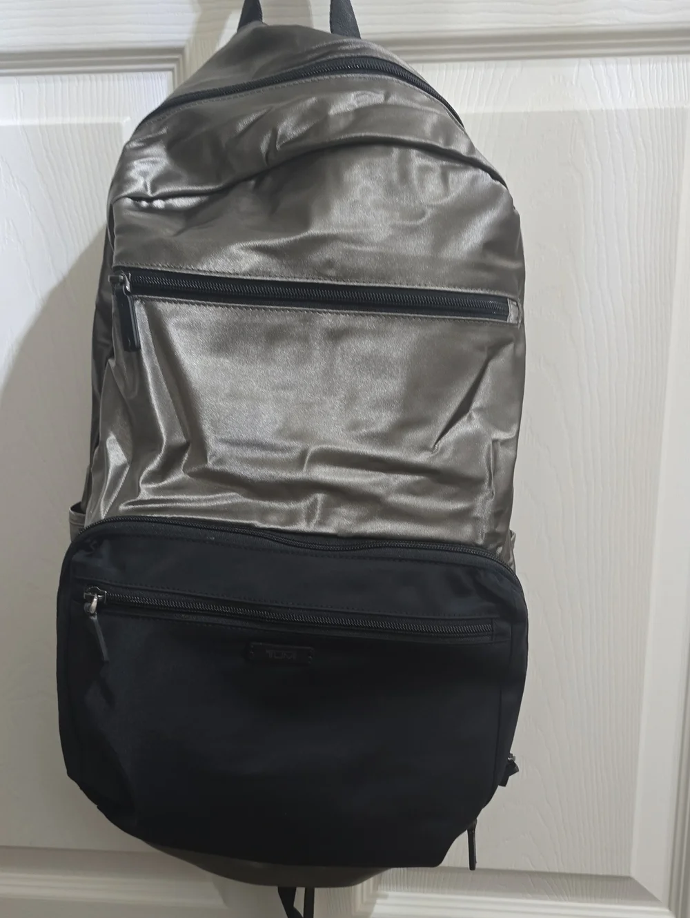 Tumi Metallic Gray and Black Women's Backpack